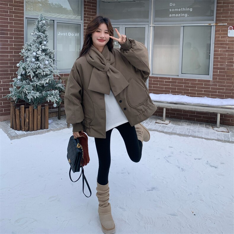2C217现货韩系羽绒外套90绒配围脖款号8111P295K448,女装羽绒服,2C217