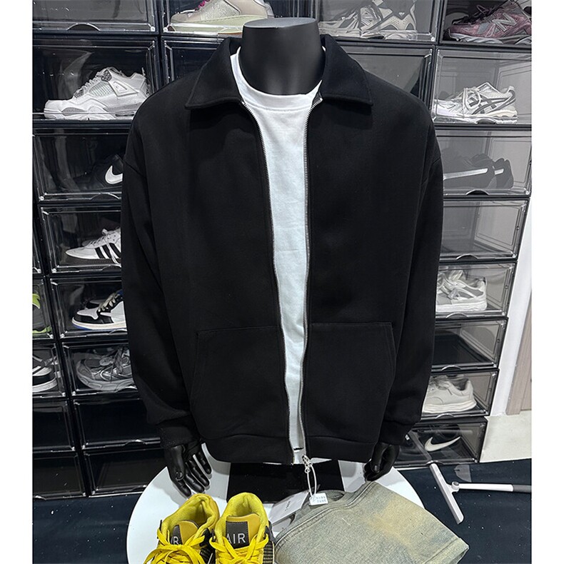 YK86030-P4550%棉50%聚酯纤维加厚420克重磅开衫卫衣外套,男装夹克,电商A086-1