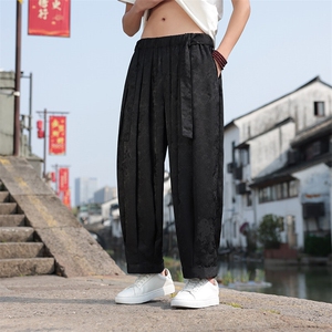 2025春夏新款风提花休闲裤男士宽松大码阔腿哈伦裤K2509-P75图片