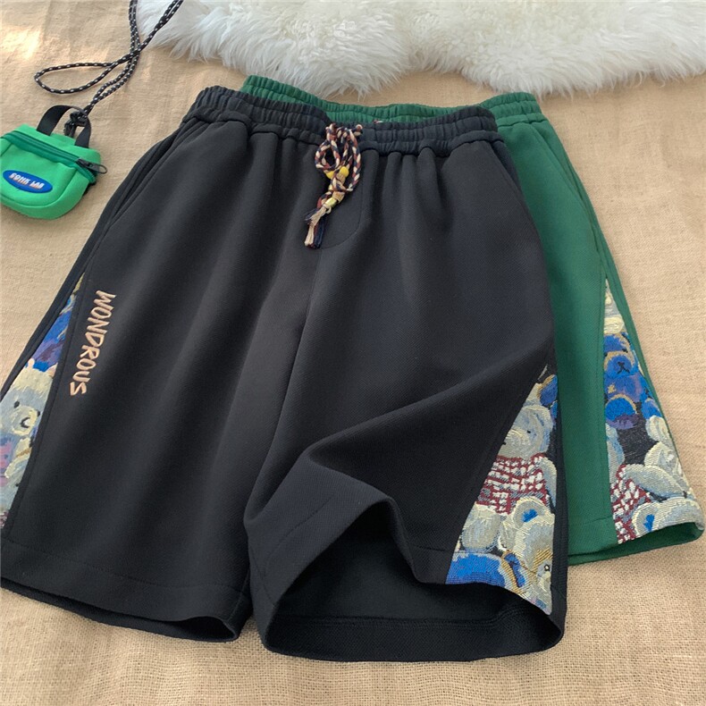 美式松紧腰运动休闲短裤男宽松个性休闲直筒运动裤K8477-特价P25,男装牛仔裤,电商A007