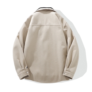 【精品】秋冬毛呢夹克男外套男假两件大码轻熟JLJ-209批115白底图片