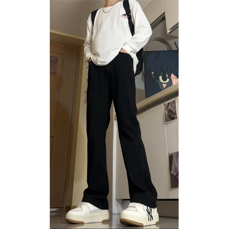 美式ins高街暗黑小众百搭喇叭裤休闲白色牛仔裤K2305-P55，男装牛仔裤，电商A062