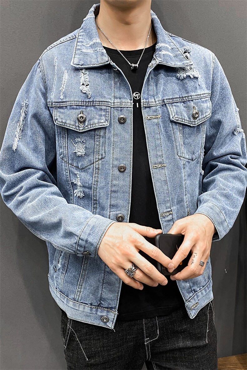 秋季牛仔外套男春秋韩版潮流新款秋装男生男士夹克上衣服8153-P60,男装夹克,电商A318