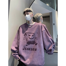 抖音得物高品质海绵宝宝麂皮绒宽松圆领卫衣wyjp5621-特p35控69，男装卫衣，星座605(原A050)