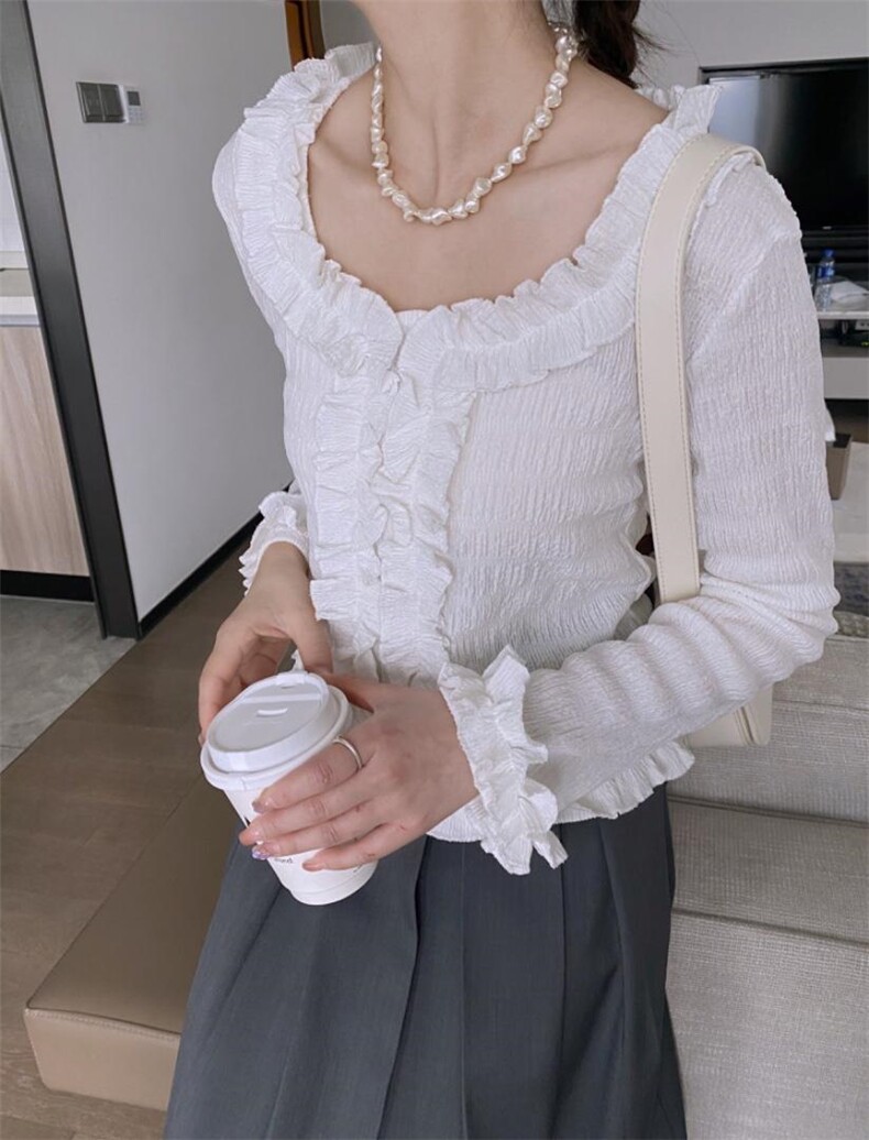 荷叶边小衫，其它，驿谷