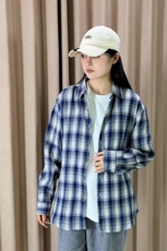 春季新款现货（跨境电商）格子男女情侣款潮流宽松格纹衬衣，男装衬衫，星座1107-1
