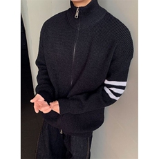 酒红色开衫毛衣男秋冬圣诞穿搭立领外套慵懒风针织上衣M3001，男装针织衫/毛衣，星座1116A（原606A-3）