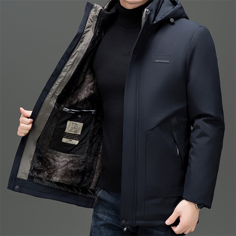 中老年男羽绒棉服男冬季中年保暖爸爸装加绒加厚连帽棉衣加厚外套,男装棉衣,电商B212（原钱塘6029）