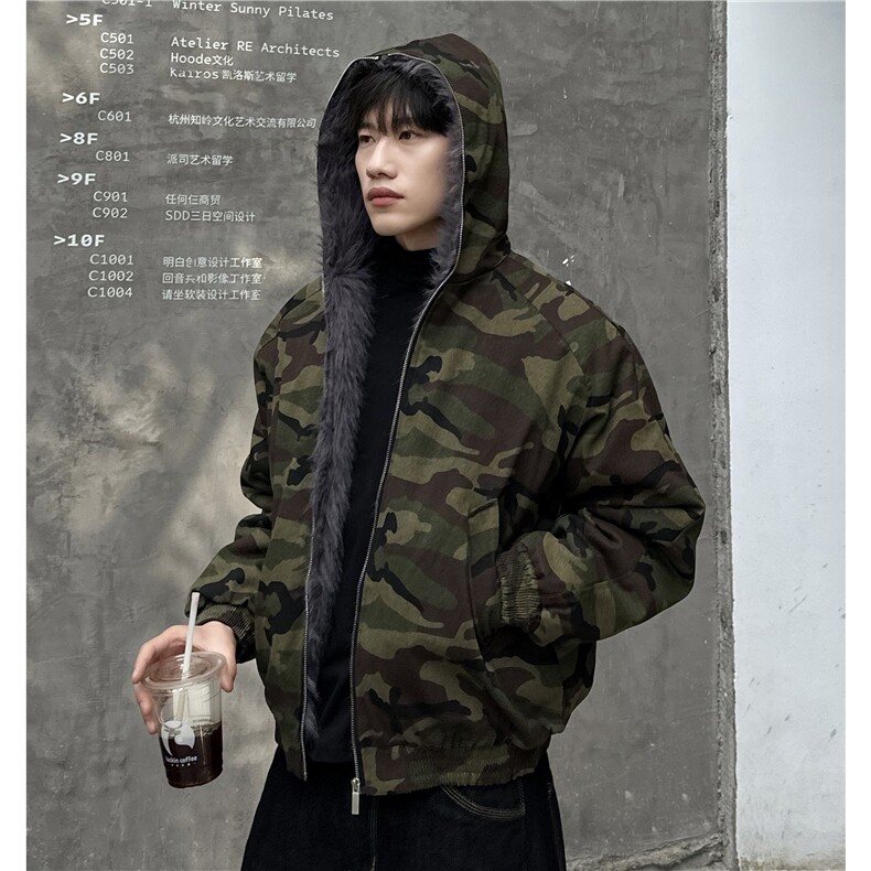 图2025新款冬季迷彩面包服加绒棉服夹棉外套美式棉衣,男装棉衣,电商C307