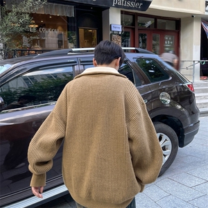 抖音直播！半高领拉链套头针织毛衣男外套男 XH13-p55图片
