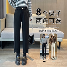 毛呢裤秋冬季裤子2025新款休闲哈伦宽松显瘦加厚烟管西装裤，女装休闲裤，云美莎专业女裤-全店现货