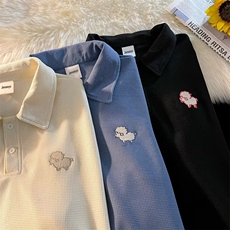 华夫格POLO衫长袖T恤男春季款ins潮流日系上衣服W0506-P33，男装卫衣，星座308B-1