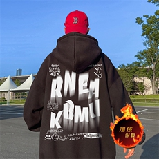 500克重磅秋冬美式加绒加厚卫衣外套DL1536常规特P35绒特P40，男装卫衣，电商A486