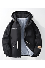 冬季外套男加绒加厚潮牌夹克男连帽宽松保暖派克服A436-D201-P80，男装夹克，电商A436