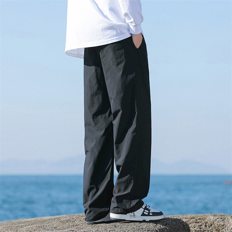 24春季宽松束脚长裤户外运动防水直筒冲锋裤潮-海景-5067-P30卡其,男装休闲裤,星座307-3(原516-1)