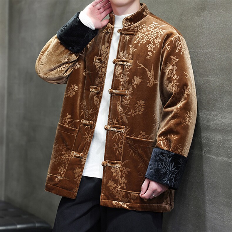 中式盘扣棉服现货大码情侣加厚棉衣丝绒压花MY9911-P130控188,男装棉衣,电商A021