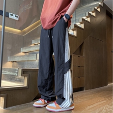 抖音品质夏季新款三条杠运动宽松休闲裤B315-K24221-特p35控68，男装休闲裤，电商B315