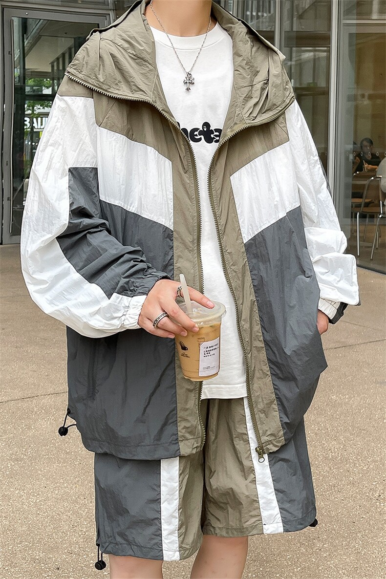 夏季连帽夹克衫防晒服套装运动风时尚防晒衣男XZ514-2-1612-P98,男装防晒衣,星座514-2(原B239)