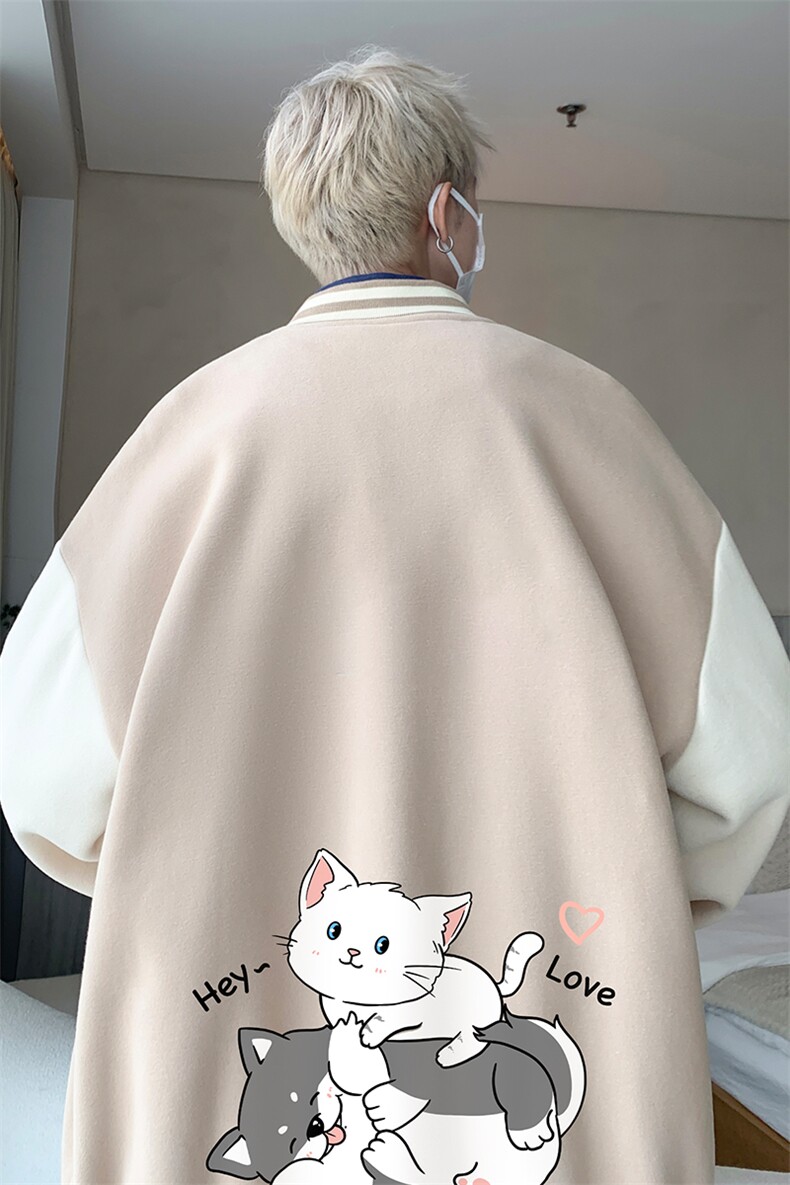 摇粒绒棒球服男大码开衫卫衣男夹克BF86300-P65,男装夹克,电商A040