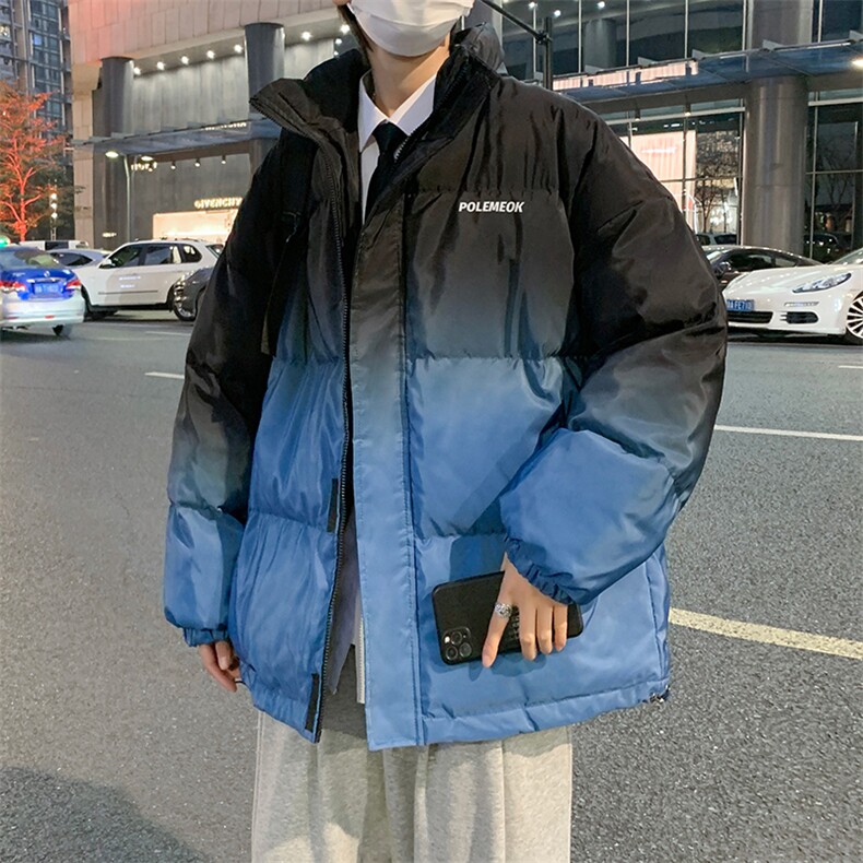 2023新款渐变加厚棉衣宽松外套冬季棉服外立领复古W6191-P88,男装棉衣,星座512-2