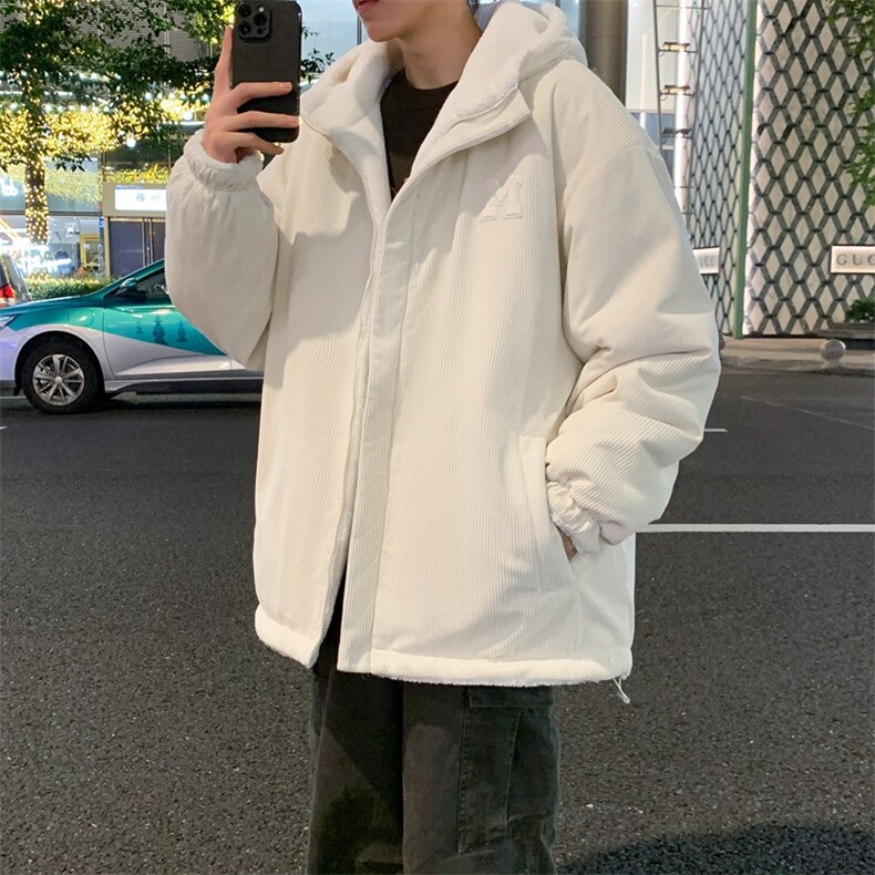 灯芯绒两面穿棉服男女羊羔毛棉衣外套冬季加厚棉袄M0811-P120,男装棉衣,星座308B-2