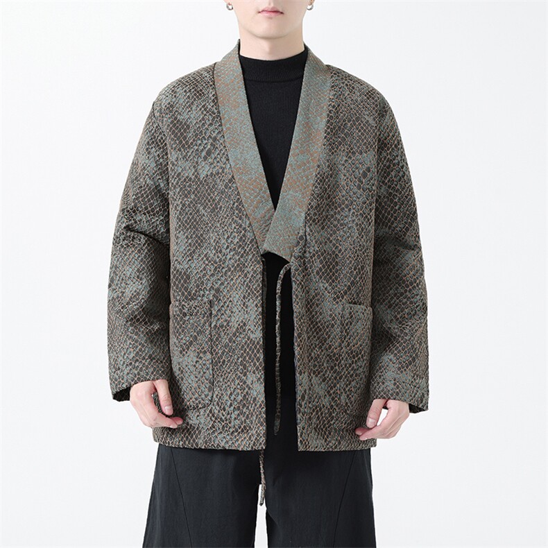 新品加棉加厚风蟒纹提花男女情侣款汉服道袍新中式外套KS04,男装民族服装,星座305A（原312A-1）
