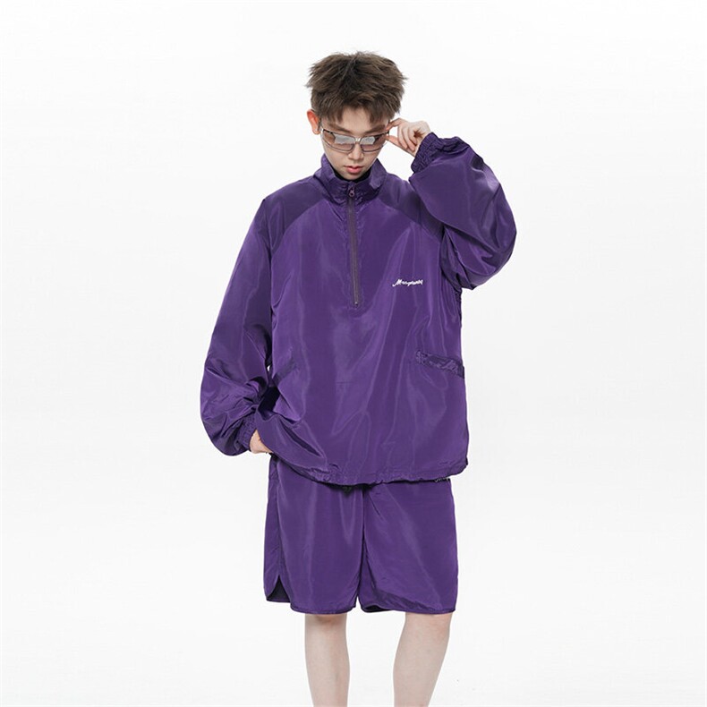 防晒服套装男夏季半拉链防晒衣外套短裤两件套TZ68310B-1-P80,男装牛仔裤,星座310B-1