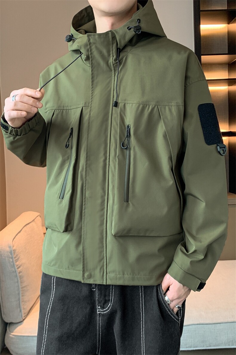 春款现货中性风三防户外夹克男连帽冲锋衣外套DSA157B-J127-P65,男装夹克,电商A157B