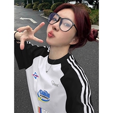 黑袖拼白色