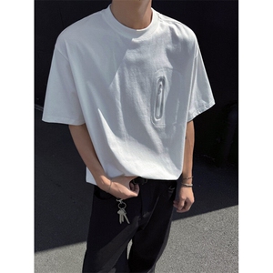 夏季新款潮流户外拉链纯色透气舒适宽松短袖B315-ST005-特p35控68图片