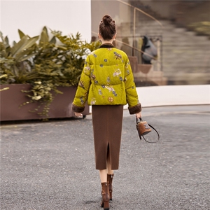 现货！水貂毛冬季新款女装2025年时尚气质优雅印花新中式90%外套图片