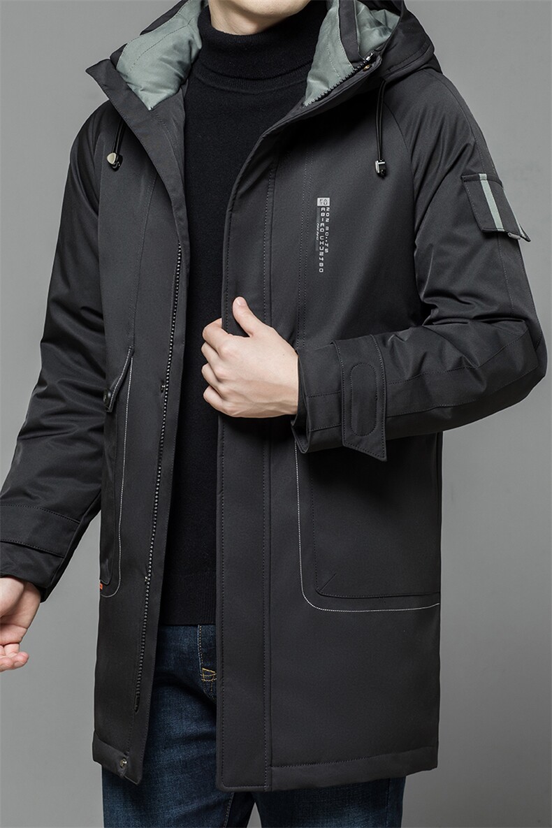 中年男连帽中长款羽绒服男冬装外套白鸭绒爸爸装XXA7022-6-P355,男装羽绒服,电商B212（原钱塘6029）