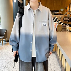 渐变色衬衫男长袖夏季翻领宽松休闲上衣男士衬衣春秋外套C9682，男装衬衫，星座1116A-1（原606A）