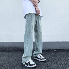 青春流行ins男直筒水洗牛仔裤P45，男装牛仔裤，星座1116-2