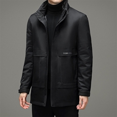 羽绒服男装中年男士秋冬厚款中老年人连帽宽松休闲外套Q2177-P330，男装羽绒服，电商B212（原钱塘6029）