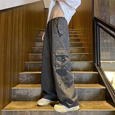 休闲裤男女韩版潮流高街帅气百搭2025春季ins新款长裤K6088-P36，男装休闲裤，星座412-2