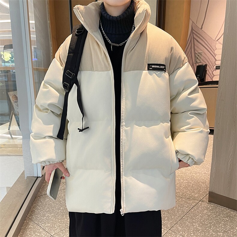新款PU皮拼接灯芯绒立领棉衣男港风棉服冬季加厚棉袄MY619-P108,男装棉衣,星座505-3