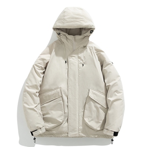 新款棉服羽绒棉保暖连帽拼色冬装情侣装韩版宽松棉袄K16-P95图片