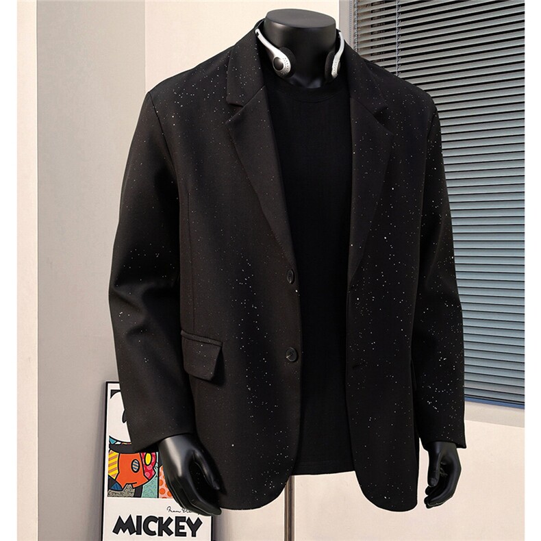 港风成分96%聚酯纤维4%氨纶满天星大码M-5XL西服XF77871P85控138，男装西服，星座227-7