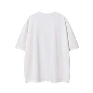 1白底银色立体四芒星印花大码M-5XL短袖T恤男DT77776P23块控特45图片