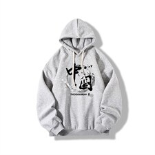 WY2134-P35纯棉连帽卫衣男大码运动帽衫宽松薄外套男，男装卫衣，电商A040