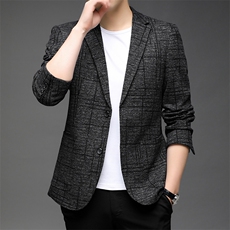 长袖翻领青年外套西服2023年春季时尚纯色百搭HYD21811，男装西服，钱塘6003（原4033）