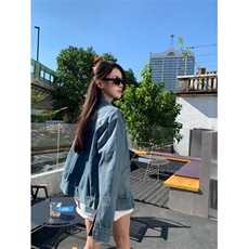 NZ068-100高级感做旧牛仔长袖外套女显瘦别致外搭开衫夹克潮，男装工装外套，星座911-3