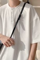 特批P15无差价夏季痞帅V领华夫格肌理感大码短袖T恤上衣中性T5118，男装T恤，电商A001-1
