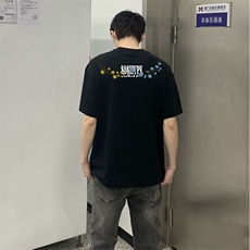 万针全刺绣解构设计260克重磅双纱纯棉高品质美式高街短袖T恤特33，男装T恤，电商A486