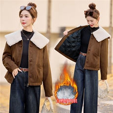 现货2025年冬季新款时尚麂皮绒羽绒服，女装羽绒服，悦祺