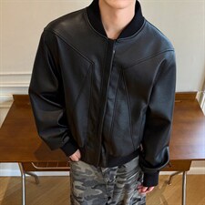 抖音得物高品质美式高街复古老钱风PU皮夹克外套男女短款机车皮衣，男装夹克，电商A486