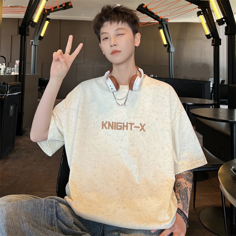！2026夏季新款男士重工刺绣碎花短袖T恤百搭半袖T2507特P28图片
