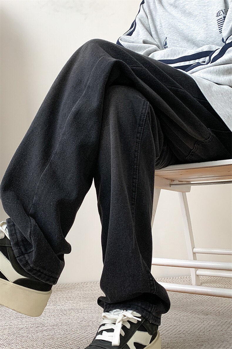 现货主推款加大码纯色直筒牛仔裤男XZ-310A-2BK305P50控78,男装牛仔裤,星座310A-2
