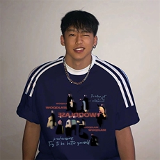 夏季美式高街重磅纯棉三条杠织带撞色男女短袖T恤ZD522-特P30，男装T恤，电商A486